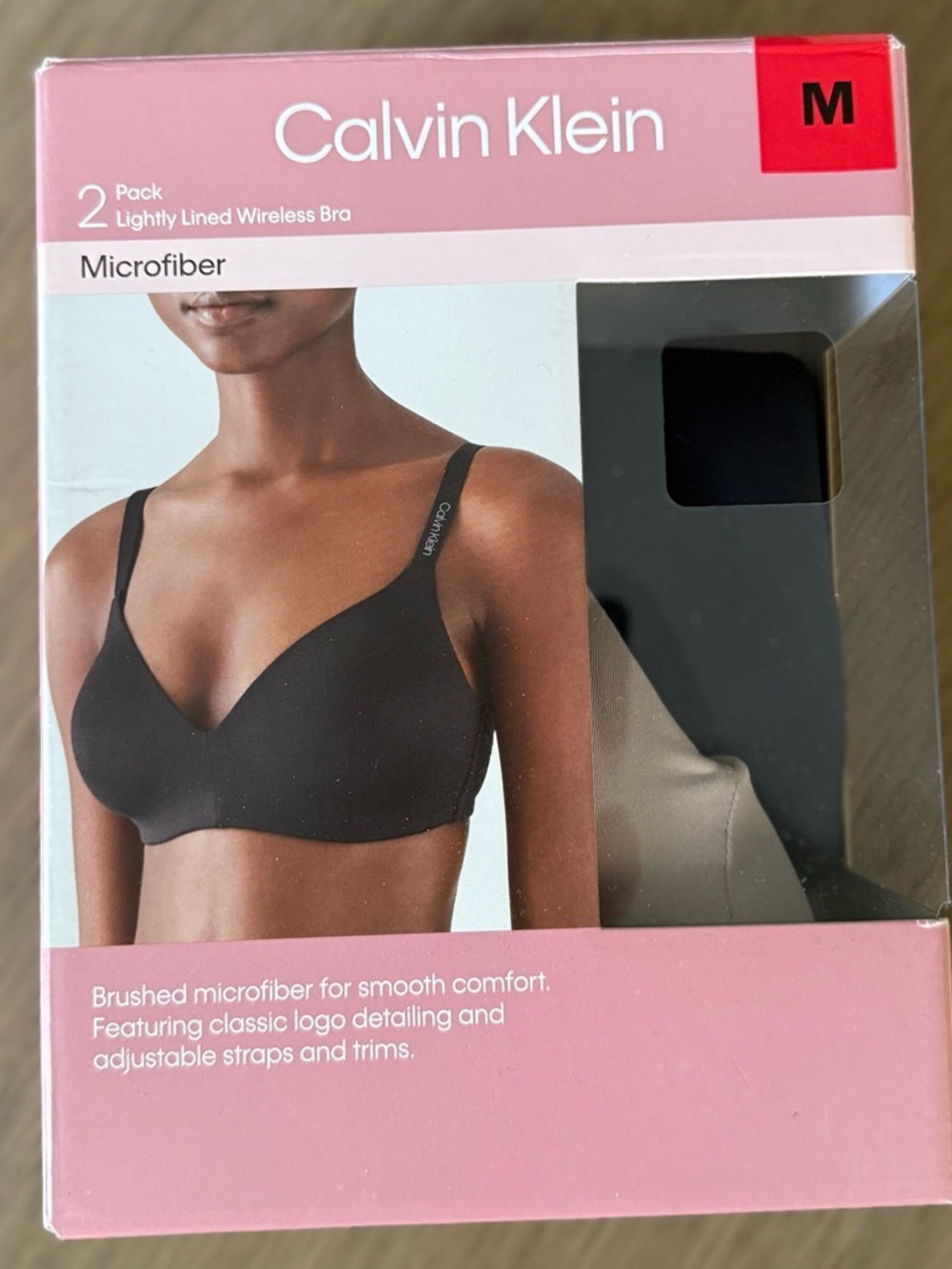 Calvin Klein Microfiber Lightly Lined Wireless Bra - Pink